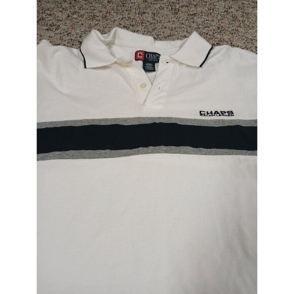 Men’s Big & Tall Ralph Lauren Chaps White w/Stripe Short Sleeve Polo Shirt XXL - Picture 6 of 10